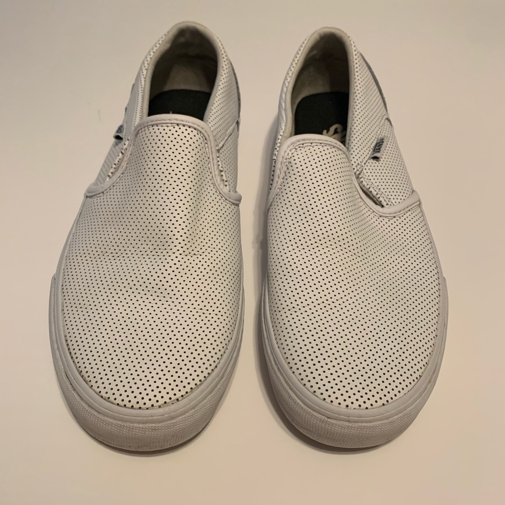 White leather Vans slip-ons woman’s size 8